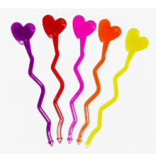 Размешиватель пластиковый 180мм Сердечко цвет в ассортименте 10шт в упак