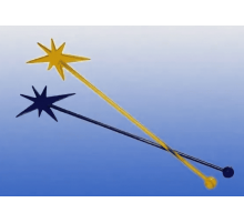 Размешиватель пластиковый 180мм Звезда цвет в ассортименте 10шт в упак