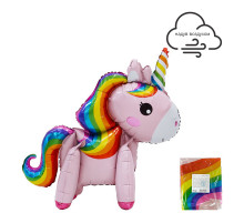Шар фольгированный 29"/73см Единорог розовый 3D в упаковке